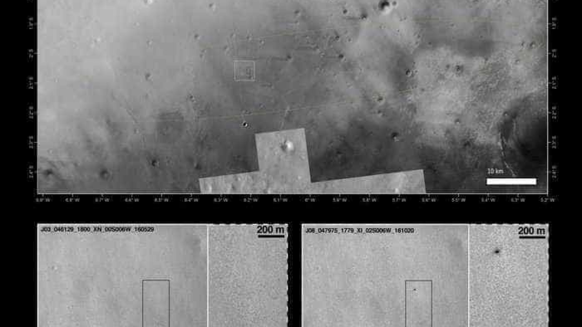 Agência Espacial divulga imagens em alta 
de pouso fracassado em Marte