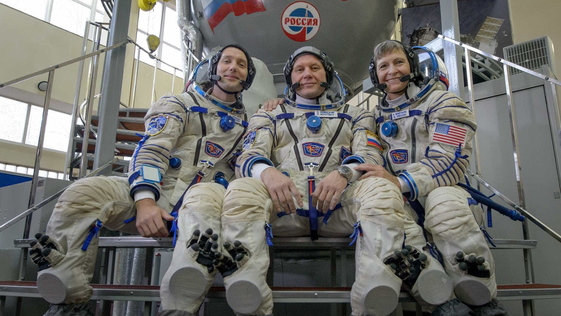 Três novos membros serão lançados dia 
17 para a Estação Espacial