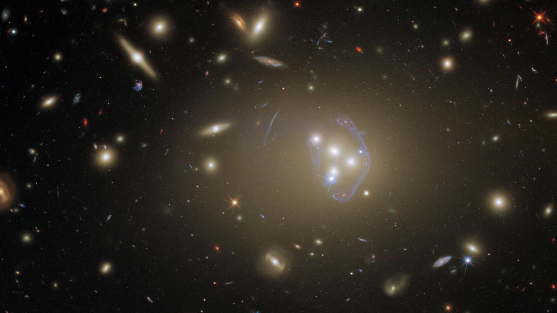 Telescópio Hubble capta imagem (deslumbrante) de aglomerado de galáxias