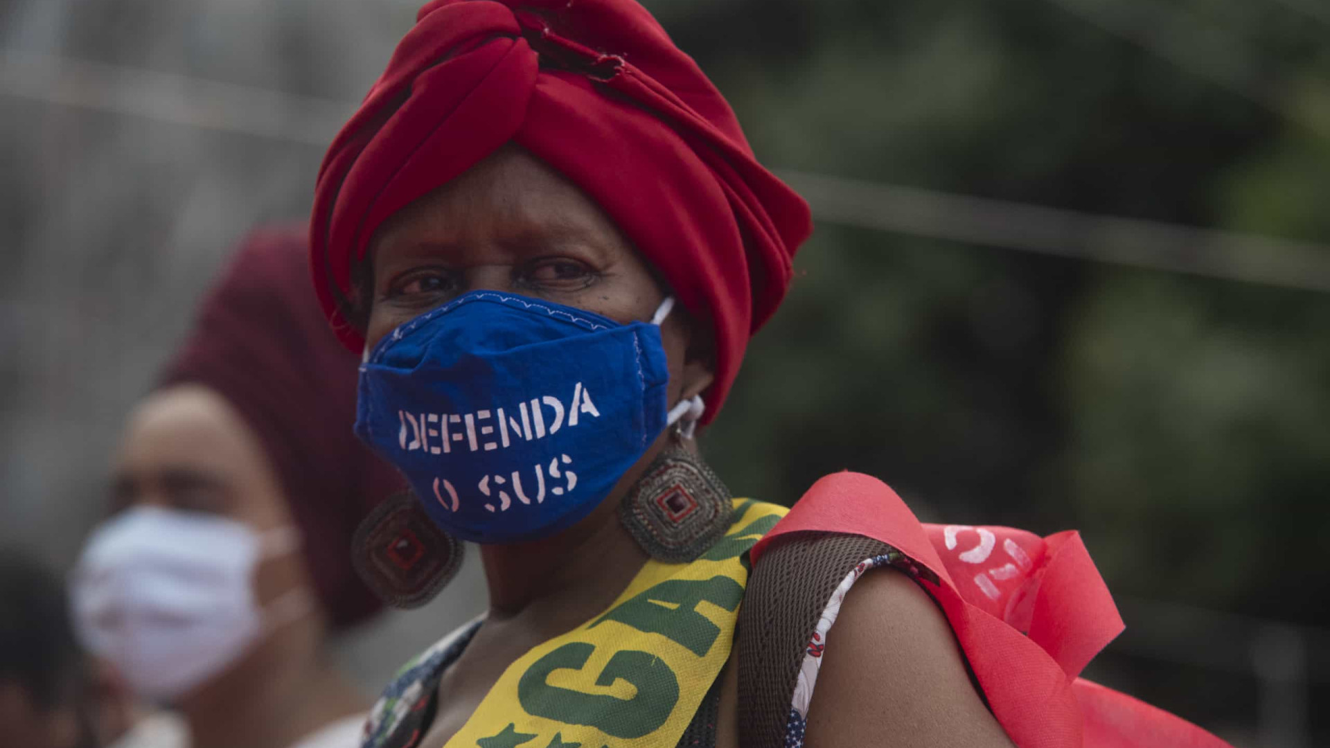 Manifestantes fazem protesto contra Bolsonaro no Centro do Rio