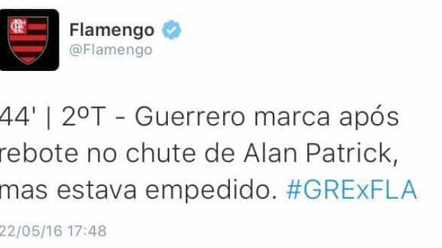 Flamengo comete gafe gramatical no Twitter e internautas não perdoam