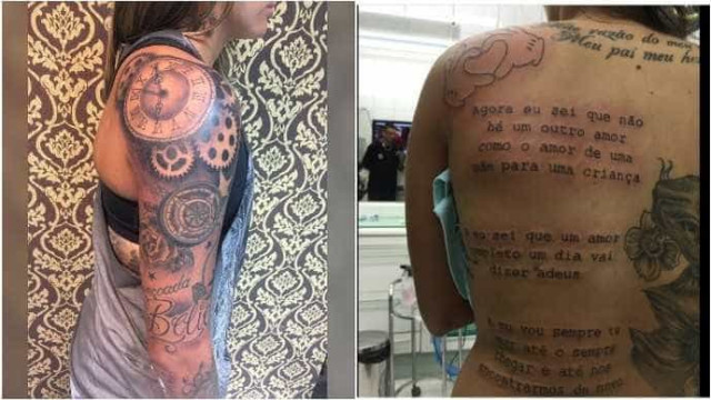 Jogadora de futebol feminino, Gabi 'Neymar' imita tatuagens do craque