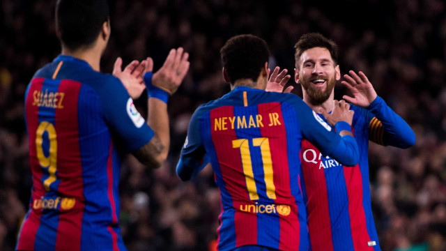 Trio MSN, do Barcelona, está a dois gols
dos 100 na temporada