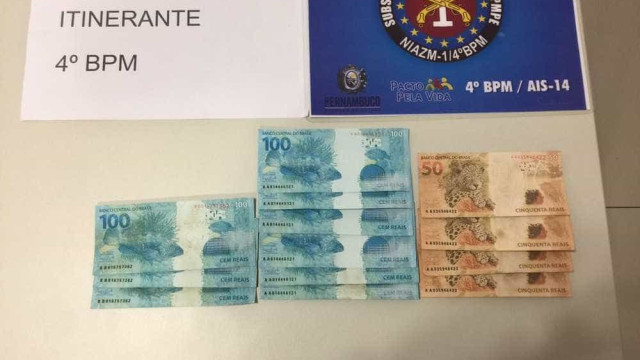 Homem é preso com mais de R$ 1 mil em notas falsas em PE