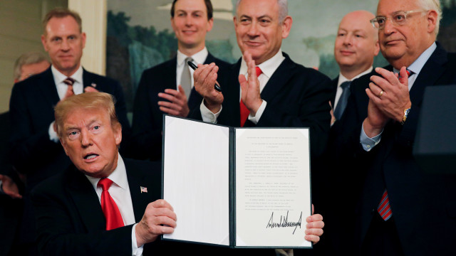 Trump reconhece soberania de Israel nas Colinas de Golã