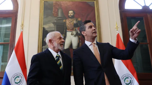 Os presidentes Luiz Inácio Lula da Silva e Sant