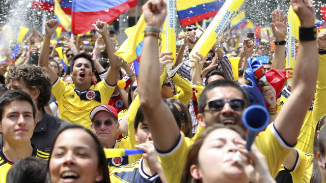 Colombianos animados e felizes com a estreia da seleção