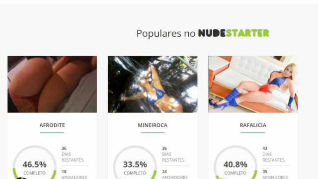 Site brasileiro promove vaquinhas 
exclusivas para nudes