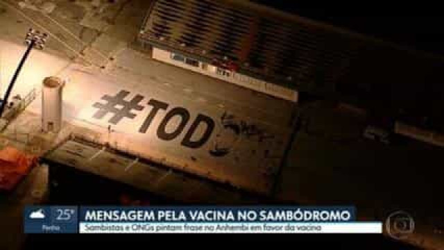 Sambódromo do Anhembi recebe pintura em defesa da vacinação