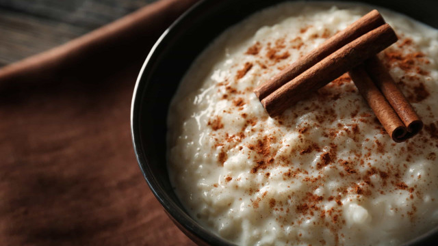 Arroz doce tradicional com leite condensado. Muito cremoso...
