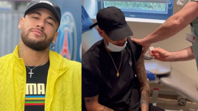 Na França, Neymar se vacina contra covid-19: 'Que felicidade'