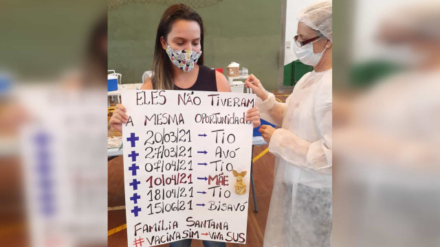 Garota que perdeu a mãe e seis familiares para a Covid faz homenagem