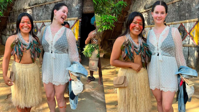 Lana del Rey tem passagem 'religiosa' pelo Brasil, com ida à igreja e ritual indígena