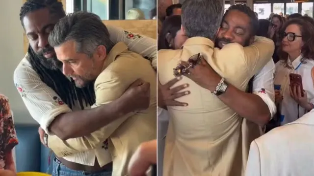 
                    Lázaro Ramos encontra Wagner Moura em Los Angeles antes do Oscar 2026
                