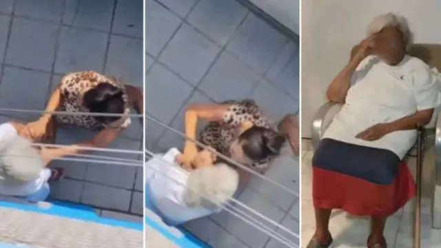 
                    Neta é flagrada agredindo avó de 96 anos em disputa por aluguel; vídeo
                