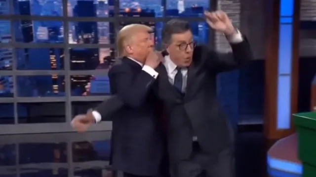
                    Trump publica vídeo de IA em que atira apresentador em lata de lixo
                