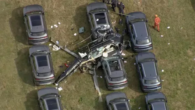 
                    Ao menos 6 pessoas morrem no RJ após choque entre dois helicópteros
                
