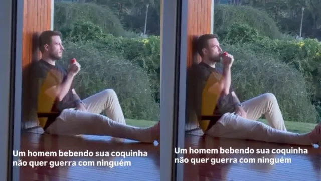 
                    Após fala de Maíra Cardi, Thiago Nigro surge tomando refrigerante
                