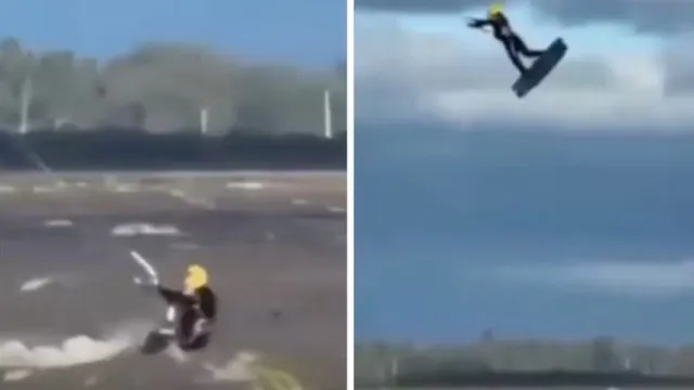 
                    Namorada grava último salto de atleta antes de acidente fatal; vídeo
                
