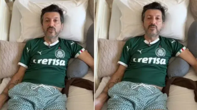 
                    Em 1ª aparição, Lito Souza faz apelo por tratamento urgente
                