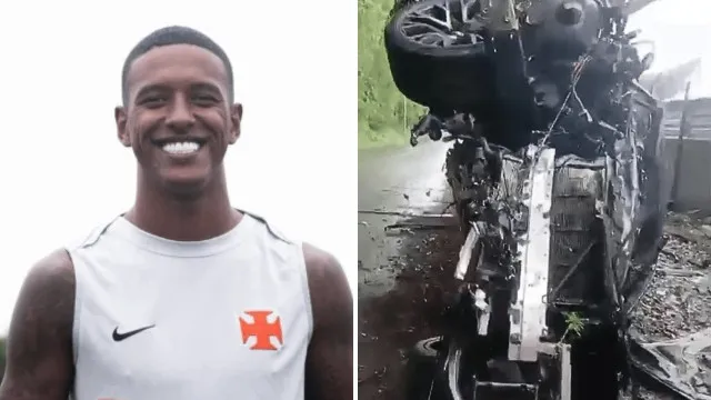 Zagueiro do Vasco, Robert Renan capota carro no Rio de Janeiro