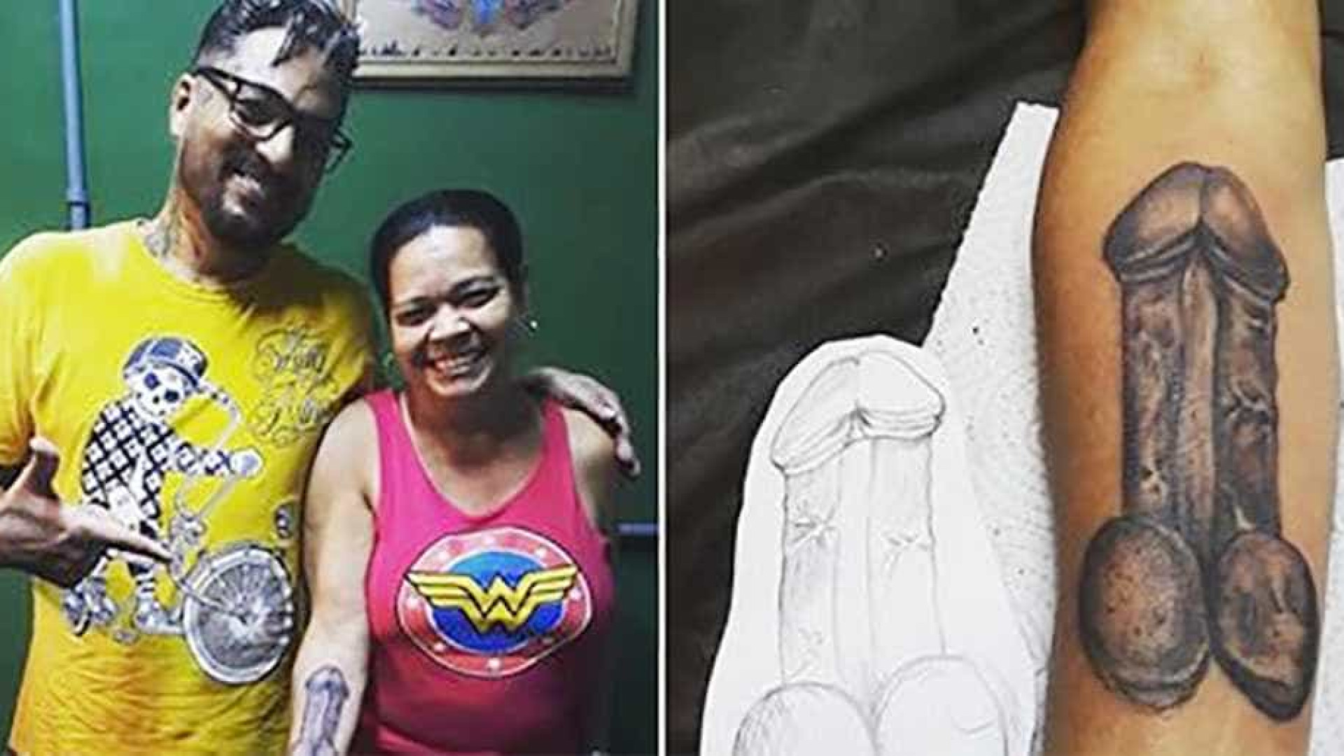 Mulher de 53 anos faz tatuagem de pênis no braço: 'O corpo é meu'